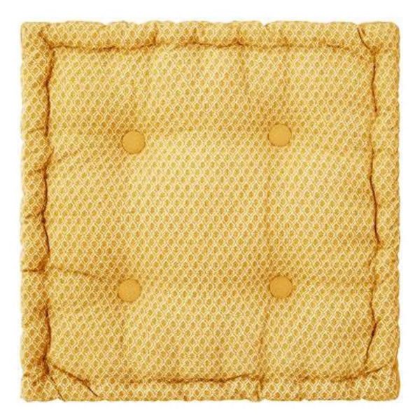 Coupon 🔥 Coussin De Sol Carré Otto 40x40cm Ocre 👍 1