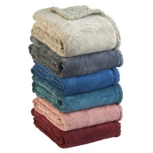 Meilleure vente 🎁 ACTUEL Plaid Uni Double Face Polaire / Sherpa 240gsm 🎉 18