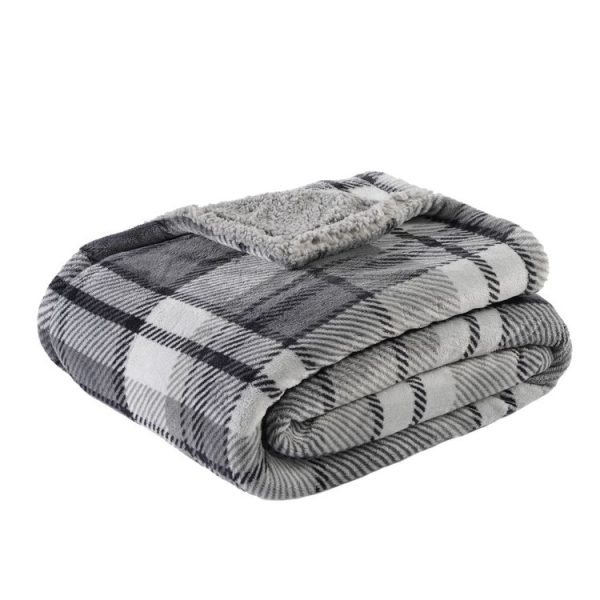 Meilleure vente 🧨 ACTUEL Couverture Double Face Motif écossais/sherpa 200g/m² SCOTTISH 🤩 1