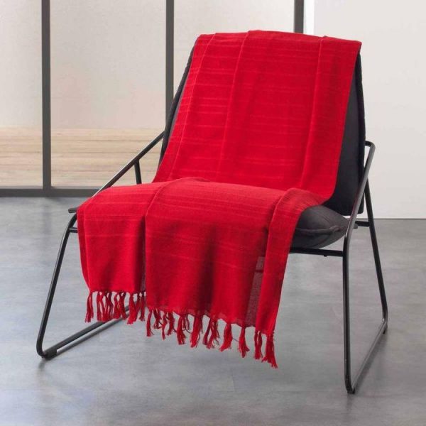 Offres 🔔 Paris Prix Jeté De Canapé à Franges Lilia 220x240cm Rouge 🤩 4