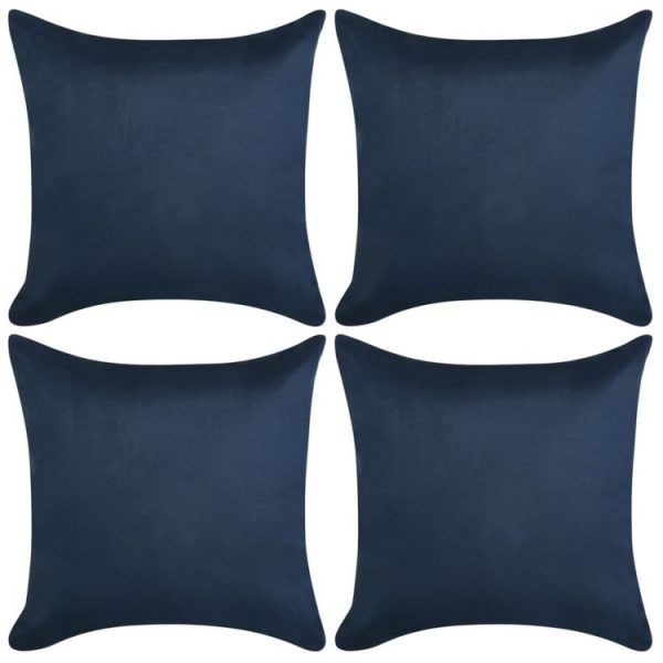 Top 10 🤩 VIDAXL Housse De Coussin 4 Pcs 80x80cm Polyester Faux Daim Bleu Marin 😉 1