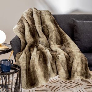 Tout neuf ❤️ ATMOSPHERA Plaid Fausse Fourrure Collection Grizzly – 160 X 120 Cm – Marron 😀 9