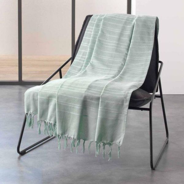 Meilleure vente 🎁 Paris Prix Jeté De Canapé à Franges Lilia 220x240cm Vert D’Eau ❤️ 4