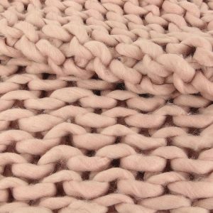 Meilleure vente 👏 The Home Deco Factory Plaid Grosse Maille Chunky – L. 150 X L. 120 Cm – Rose 🎁 9