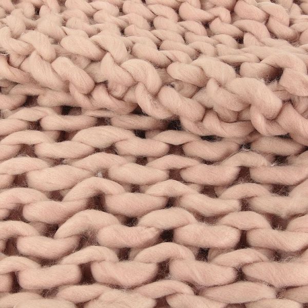 Meilleure vente 👏 The Home Deco Factory Plaid Grosse Maille Chunky – L. 150 X L. 120 Cm – Rose 🎁 4