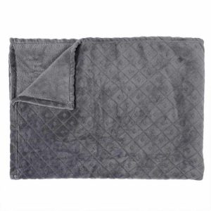 Coupon 🔥 Paris Prix Plaid Déco Embossé 140x200cm Gris 🎁 7