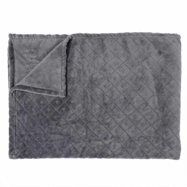 Coupon 🔥 Paris Prix Plaid Déco Embossé 140x200cm Gris 🎁 3