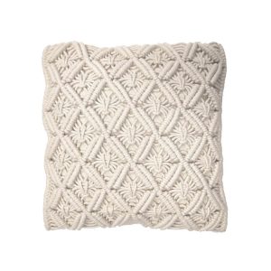 De gros 😀 Coussin Déco Uni Déhoussable En Coton Effet Macramé 😉 12