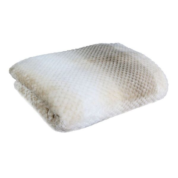 Meilleure vente 👍 The Home Deco Factory Plaid Polaire Nid D’abeille Cocooning – L. 150 X L. 200 Cm – Beige 😀 1