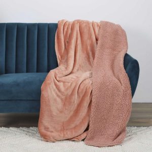 De gros 😍 TOILINUX Plaid Flanelle 140×220 Cm – Pêche ❤️ 7