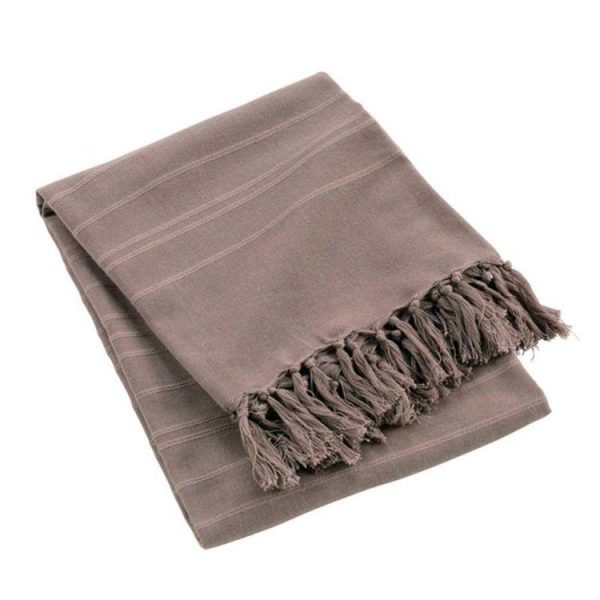 Meilleur prix 🔔 Paris Prix Plaid Uni à Franges Lilia 150x150cm Taupe 😀 1