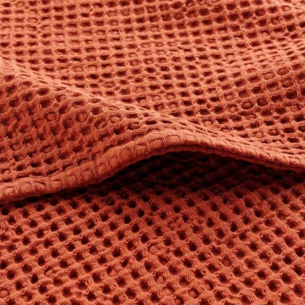 Les meilleures critiques de 🛒 Paris Prix Plaid Nid D’Abeille Uni Gaufrette 125x150cm Terracotta 👍 3