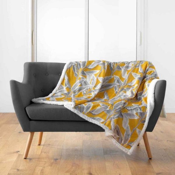 Remise ✨ Paris Prix Plaid Velours Imprimé Isibelle 125x150cm Jaune 👏 1