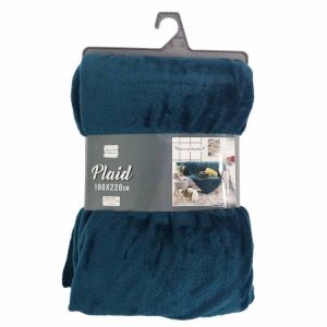 Coupon 🔥 Paris Prix Plaid Uni En Flanelle Flanou 180x220cm Bleu 😍 9