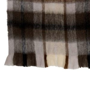 Promo 🎁 Paris Prix Plaid Déco Quadrillé 136x190cm Marron & Gris ⭐ 7