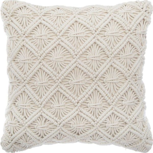 Bon marché 🌟 ATMOSPHERA Coussin Déco Macramé Forme Losanges 40×40 Cm 😀 1