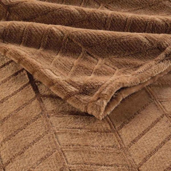 Promo 🥰 Paris Prix Plaid Flanelle Uni Arya 180x220cm Camel 😀 4