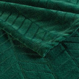 Promo ⌛ Paris Prix Plaid Flanelle Uni Arya 180x220cm Vert 🎉 9