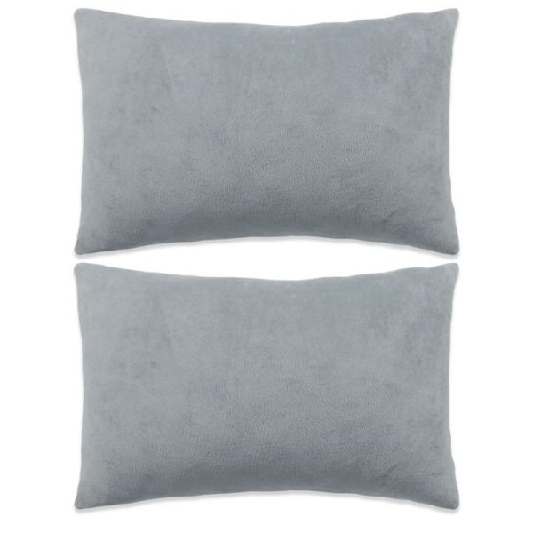 Meilleure vente 🔥 VIDAXL Coussins 2 Pcs Tissu 40×60 Cm Gris 😍 1