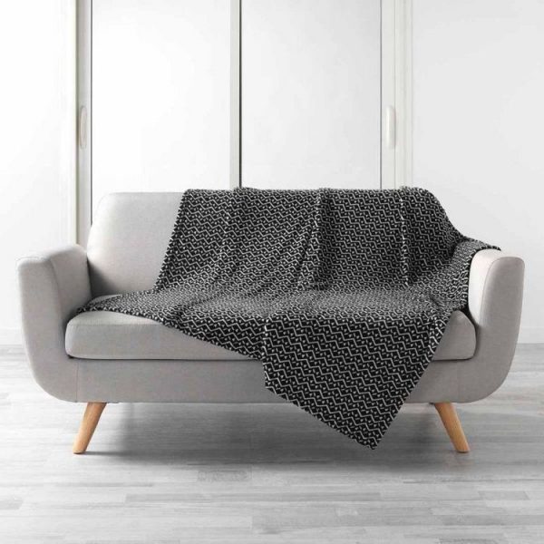 Tout neuf ⌛ Paris Prix Plaid Imprimé Tigy 125x150cm Noir 🔔 1