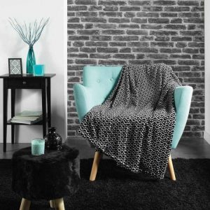 Tout neuf ⌛ Paris Prix Plaid Imprimé Tigy 125x150cm Noir 🔔 9