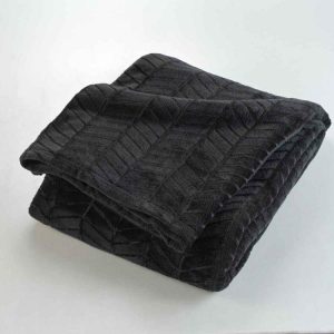 Sortie ⌛ Paris Prix Plaid Flanelle Uni Arya 180x220cm Noir ⌛ 7