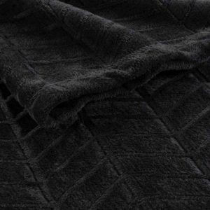 Sortie ⌛ Paris Prix Plaid Flanelle Uni Arya 180x220cm Noir ⌛ 9