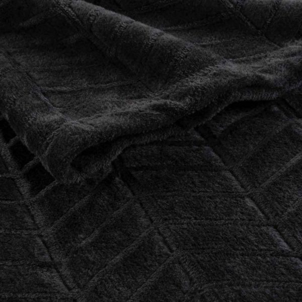 Sortie ⌛ Paris Prix Plaid Flanelle Uni Arya 180x220cm Noir ⌛ 4