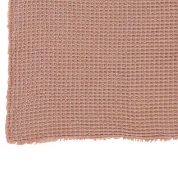 Sortie 🔔 Paris Prix Plaid Déco Gaufré 130x170cm Rose Clair 🔔 3