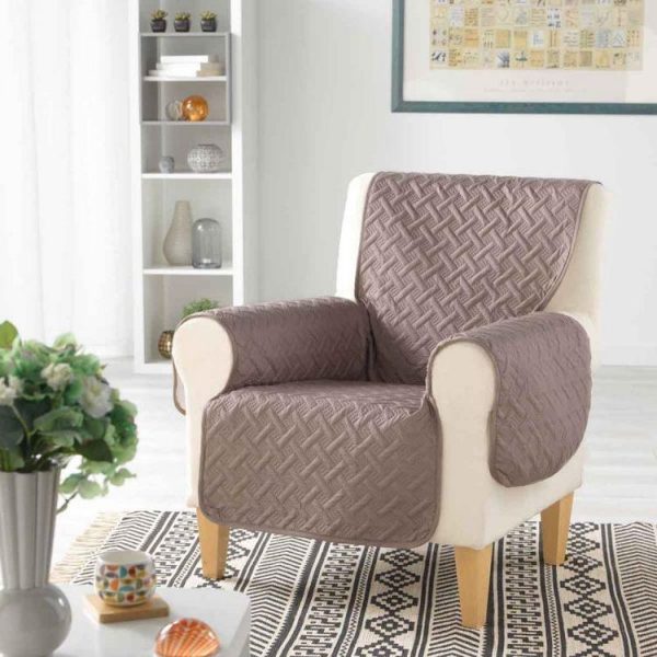 Vente flash 🥰 Paris Prix Protège Fauteuil Lounge 165x179cm Noisette ⭐ 4