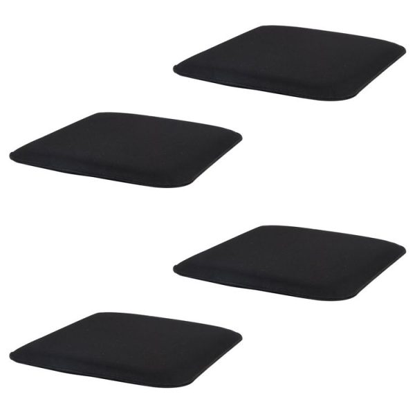 Budget 🎁 IDIMEX Lot De 4 Coussins D’assise Antidérapants GRACE, Galettes De Chaises En Feutre Noir De Format Carré Avec Picots En Caoutchouc Noir 😀 1