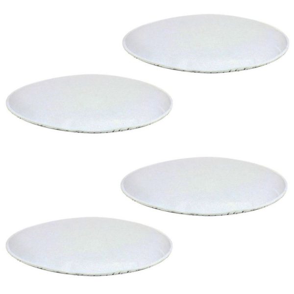 Offres 🌟 IDIMEX Lot De 4 Coussins D’assise LESLIE, Galettes De Chaises En Feutre Blanc De Format Rond Avec Picots Antidérapants En Caoutchouc ✨ 1