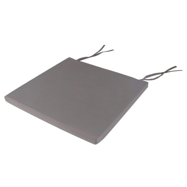 Budget 🔥 IDIMEX Lot De 4 Coussins D’assise AMATA Galettes De Chaises De Salle à Manger De Format Carré, Avec Ficelles D’attache, Coloris Gris Clair ⌛ 1