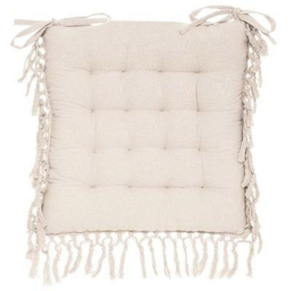 Meilleure affaire 🤩 Galette De Chaise Macramé 40x40cm Ivoire ❤️ 1