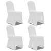 Promo 😉 VIDAXL Housse De Chaise Extensible 4 Pcs Blanc 🤩 5