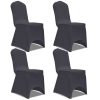 Sortie 🔔 VIDAXL Housse De Chaise Extensible 4 Pcs Anthracite 🌟 7