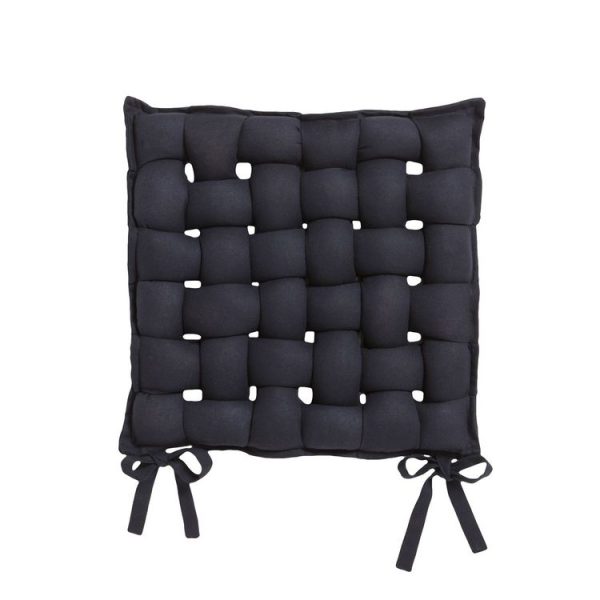 Vente flash 👍 Today Galette De Chaise Tressée – 40 X 40 Cm – Noir Réglisse 🔥 1