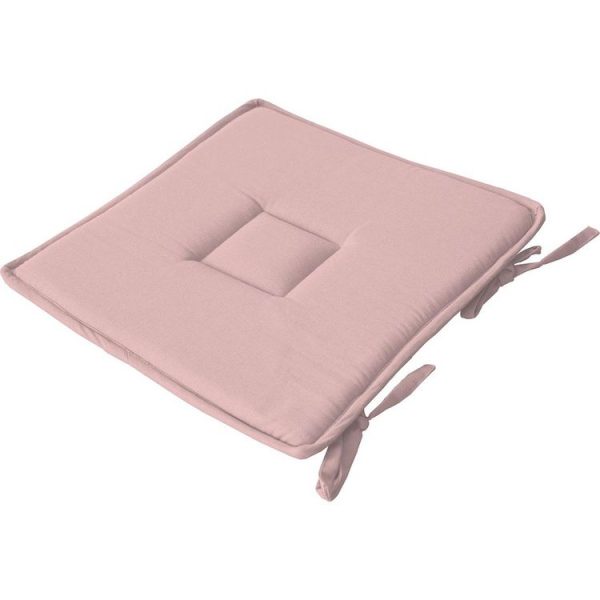 Meilleure vente ⭐ Galette De Chaise Uni Effet Bachette – 40 X 40 Cm – Rose ✔️ 1