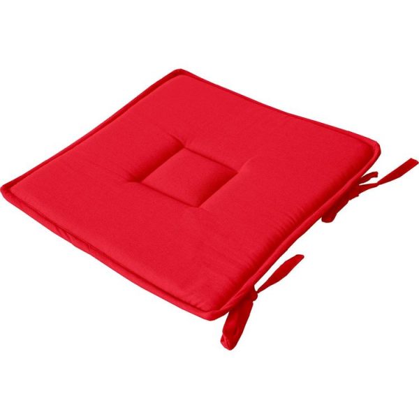 Nouveau 🔔 Galette De Chaise Uni Effet Bachette – 40 X 40 Cm – Rouge 🔥 1