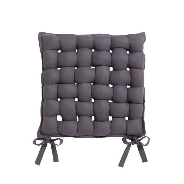 De gros ⌛ Today Galette De Chaise Tressée – 40 X 40 Cm – Gris Foncé 😍 1