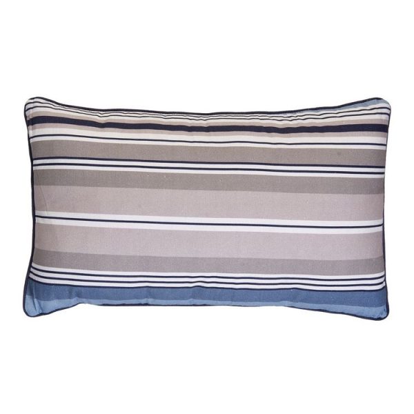 Bon marché 👍 ACTUEL Coussin Déco Déhoussable En Coton Motif Rayures Finition Passepoil ⌛ 1