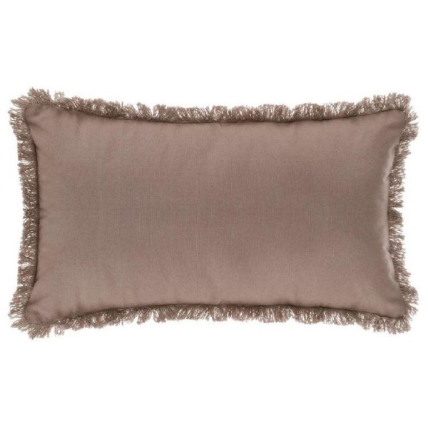 Offres 🧨 Coussin Déhoussable Franges Fringe 30x50cm Taupe 🔥 1