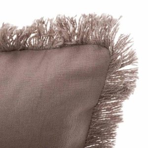 Offres 🧨 Coussin Déhoussable Franges Fringe 30x50cm Taupe 🔥 7