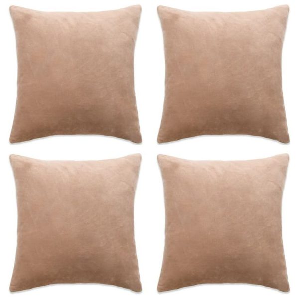 Remise 👏 VIDAXL Housses De Coussin 4 Pcs Tissu 40×40 Cm Beige 🔥 1