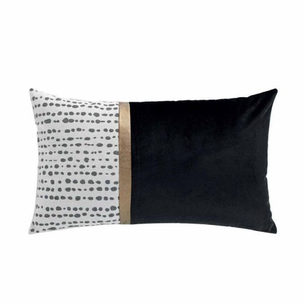 Meilleure vente ✔️ Paris Prix Coussin Déco Imprimé Kenza 30x50cm Noir 😀 1