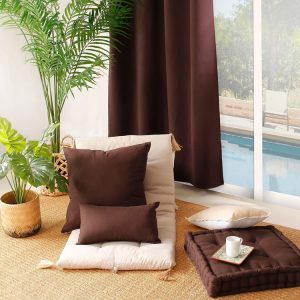 Bon marché ❤️ Grand Coussin Déhoussable Panama – 60 X 60 Cm – Marron Chocolat Fondant 😍 6