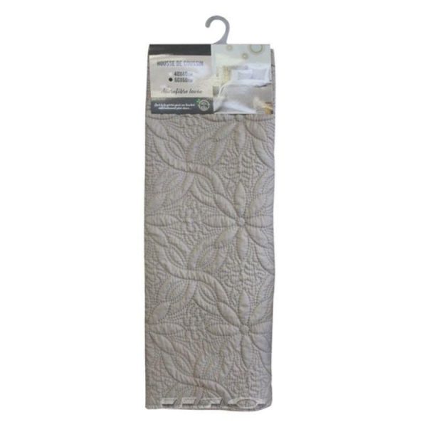 Bon marché 🎁 Paris Prix Housse De Coussin Florette 60x60cm Taupe ❤️ 3