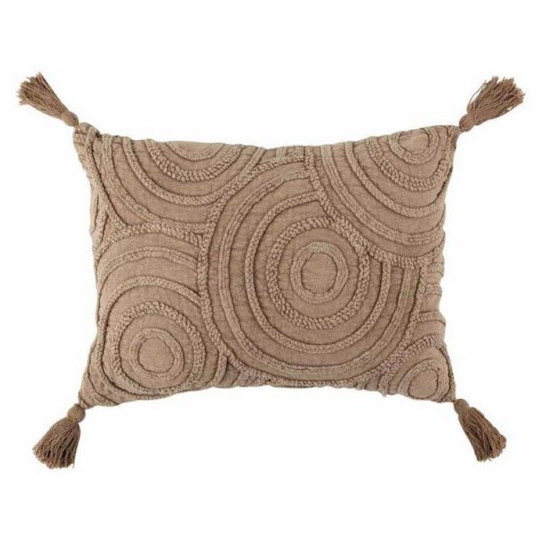 Le moins cher 🎁 Paris Prix Coussin Déco à Pompons Cercle 40x60cm Beige ✨ 1